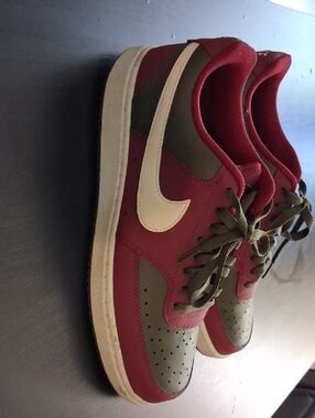 Nike Sneakers in Burgundy, Olive & White